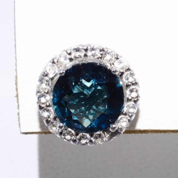 COPY - *New 4.0 Carat Real Blue Topaz S925 Stud Earrings - Picture 2 of 5